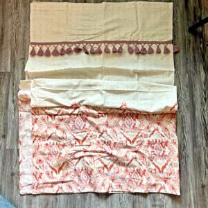 Target Ikat Cream Tassel Boho Fabric Shower Curtain – Coral & Beige – 72×72 – Ne